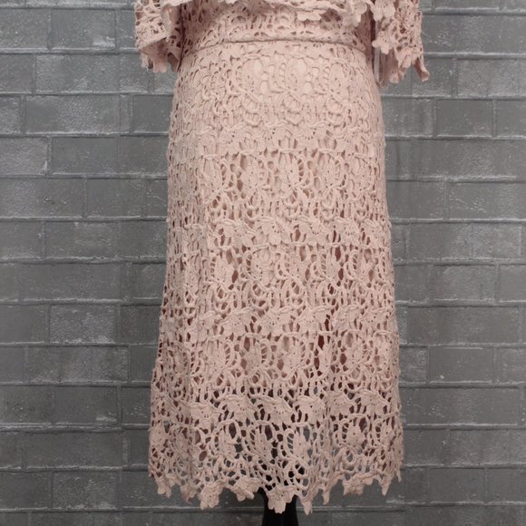 Revolve J.O.A. Blush Pink Crochet Lace Dress - Picture 4 of 14